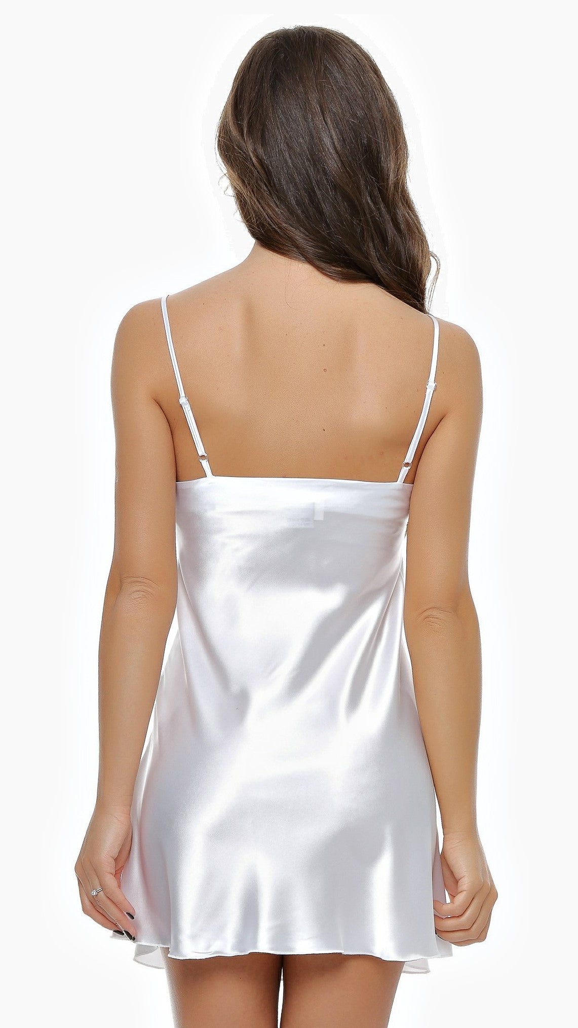 Camasa de noapte din satin alb