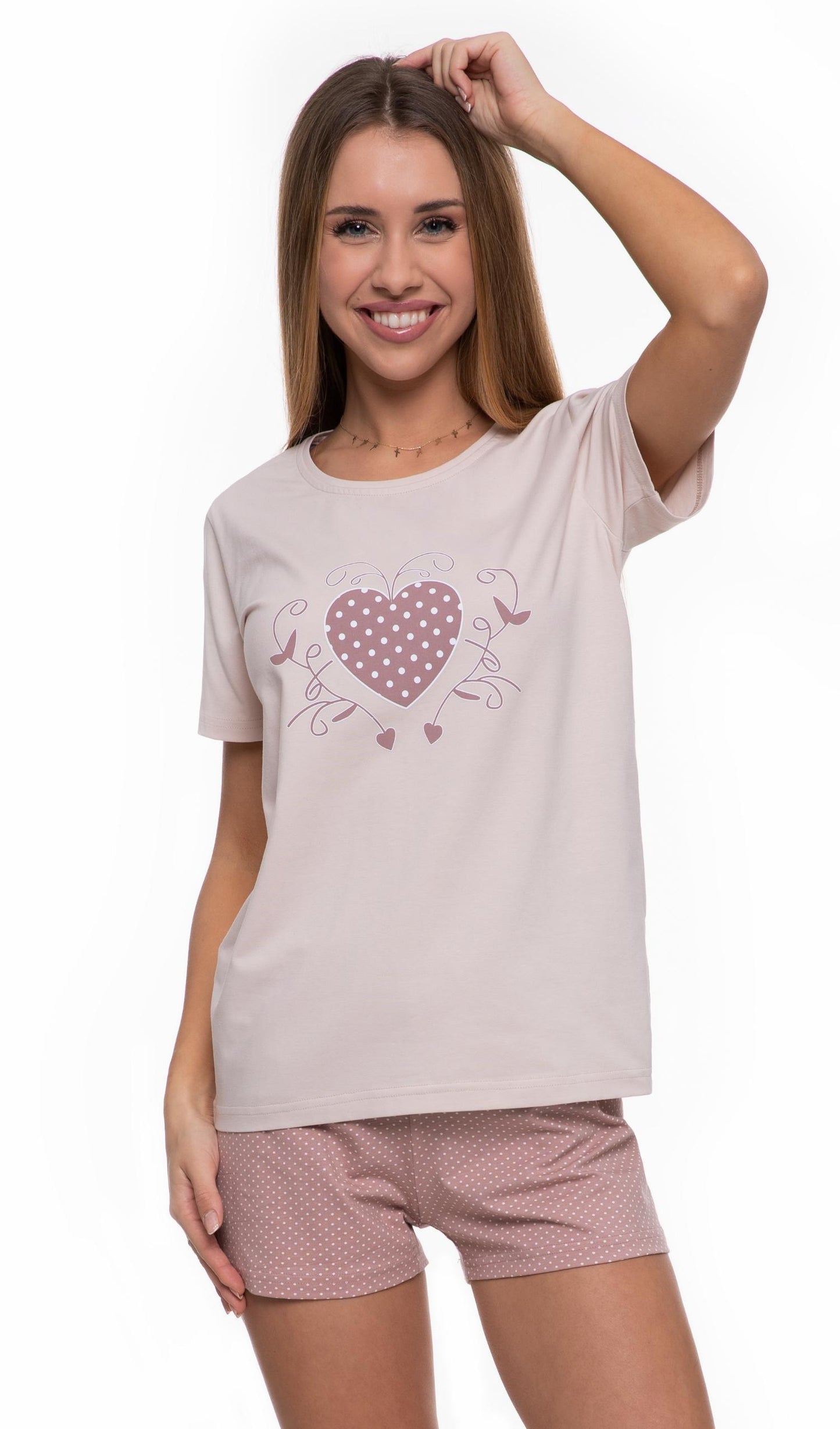 Pijama cu maneca scurta"Inima"