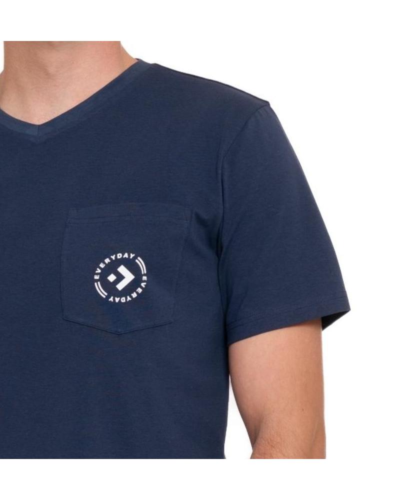 Pijama bleumarin cu maneca scurta