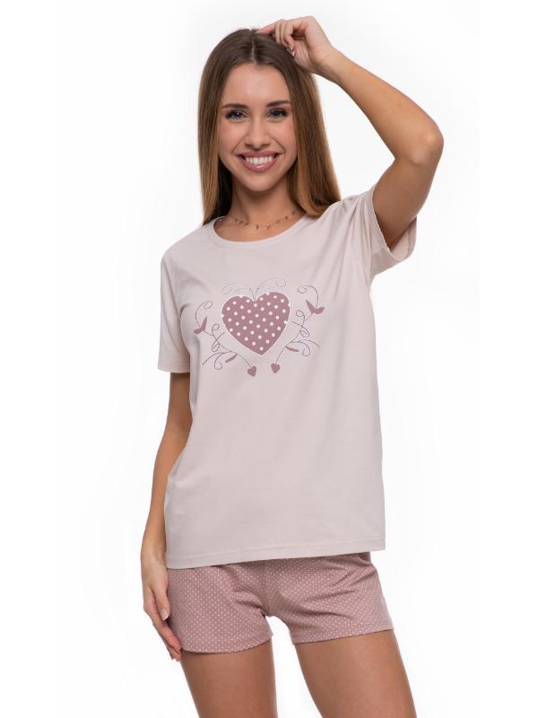 Pijama cu maneca scurta"Inima"