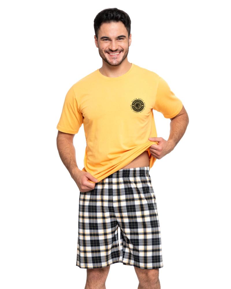 Pijama galbena in carouri