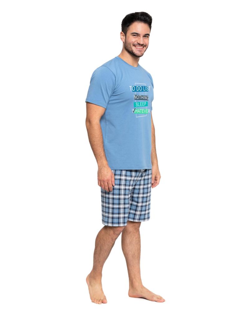 Pijama bleu in carouri