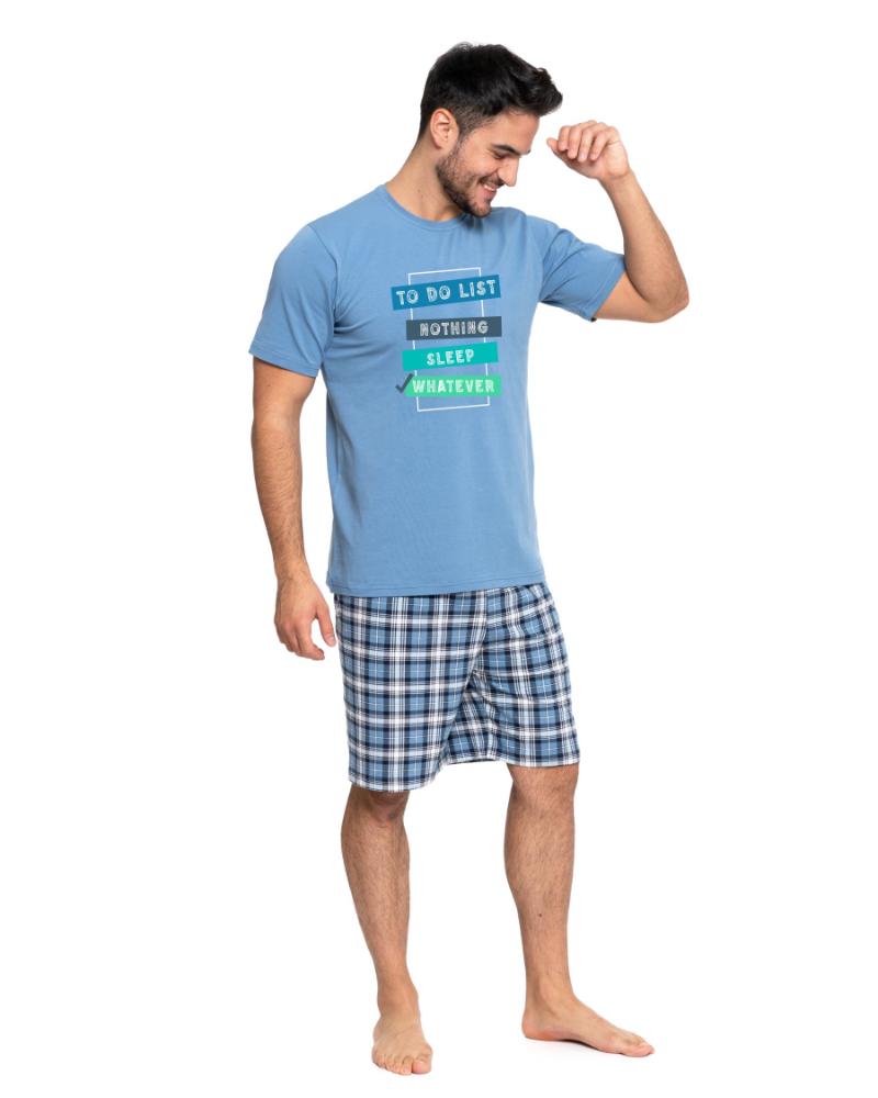 Pijama bleu in carouri