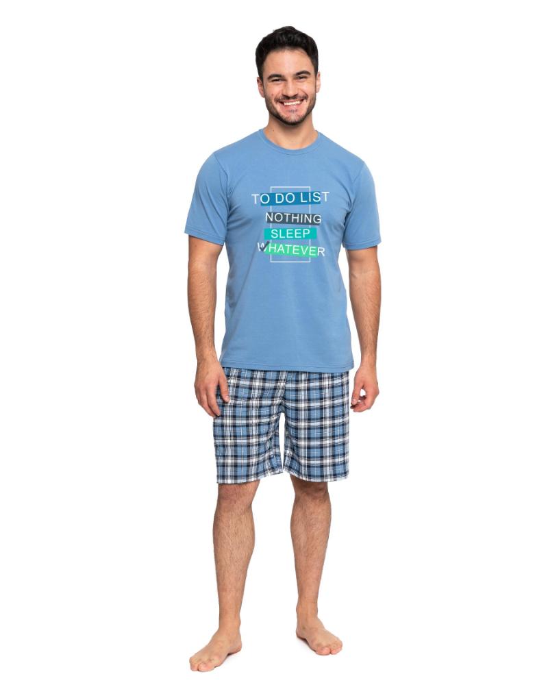 Pijama bleu in carouri