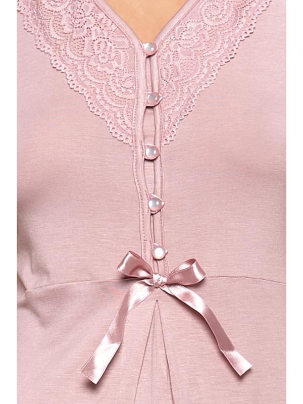 Pijama roz din vâscoza cu dantelă