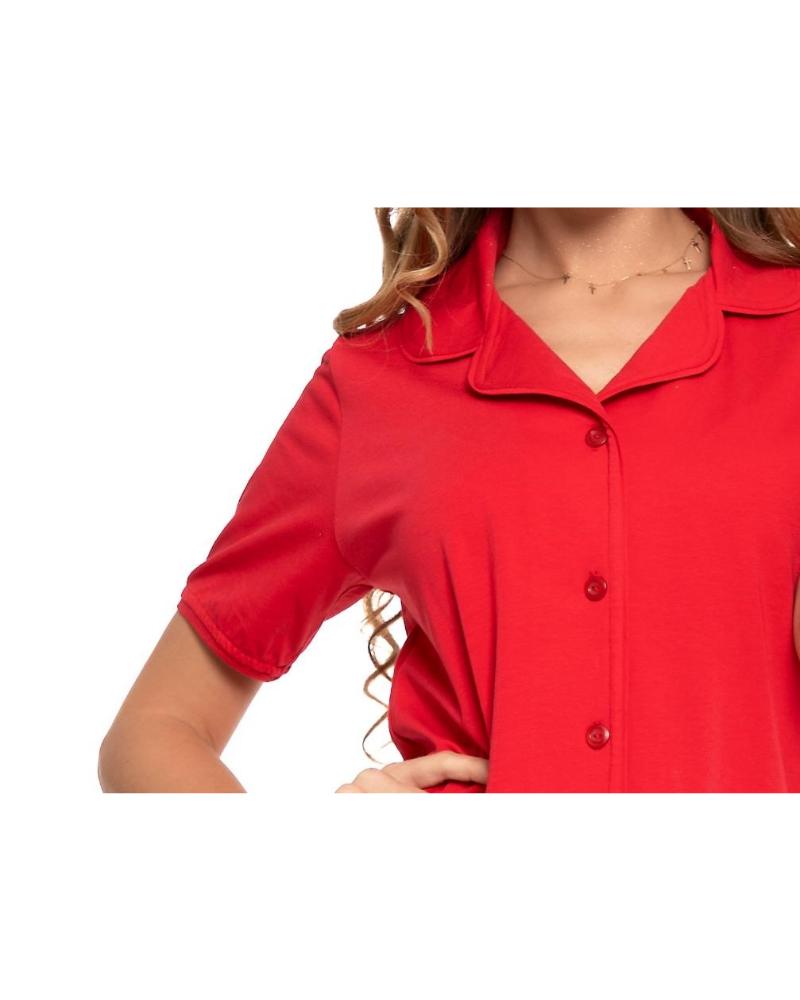 Pijama cu nasturi si guler