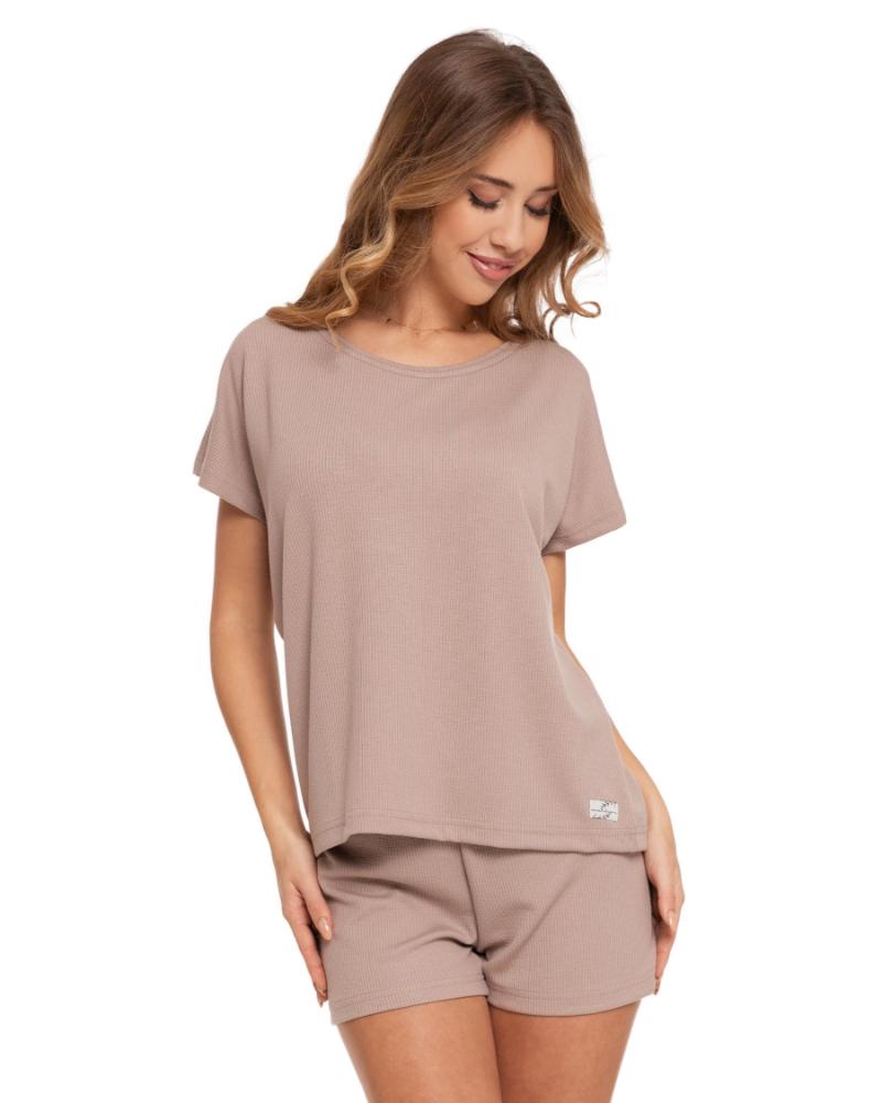 Pijama bej cu nervuri