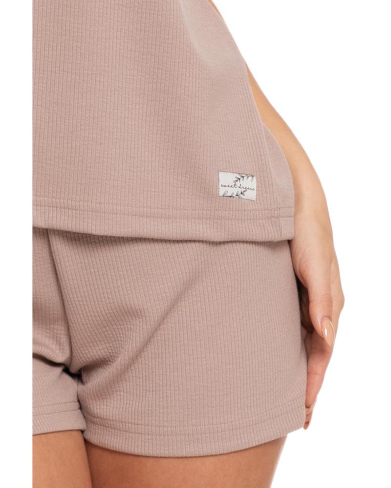 Pijama bej cu nervuri