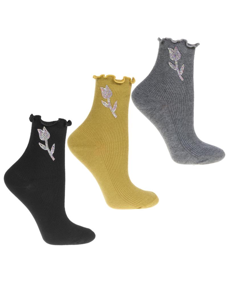 Sosete strasuri floare