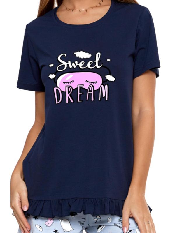 Pijama albastră cu mâneca scurtă