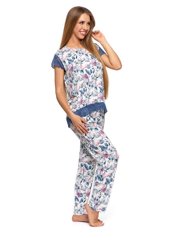 Pijama din vâscoza cu dantelă