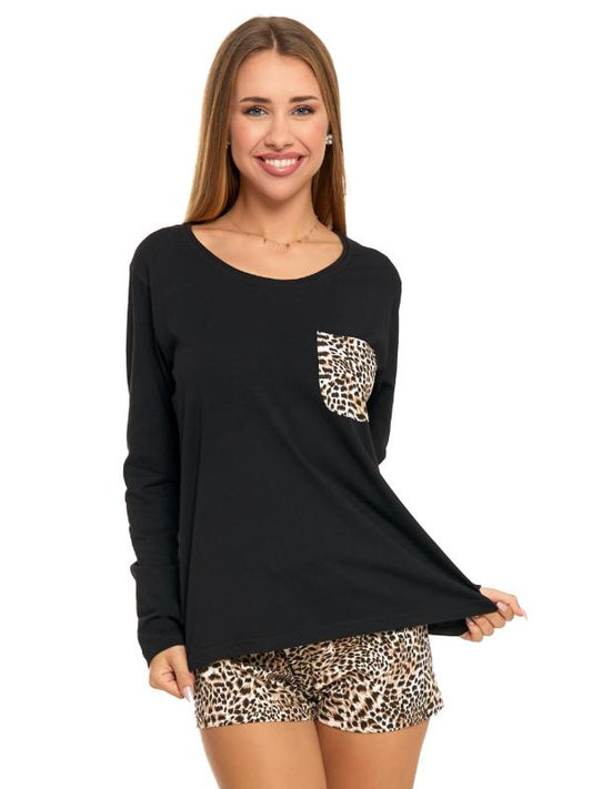 Pijama cu mâneca lunga si pantaloni scurți