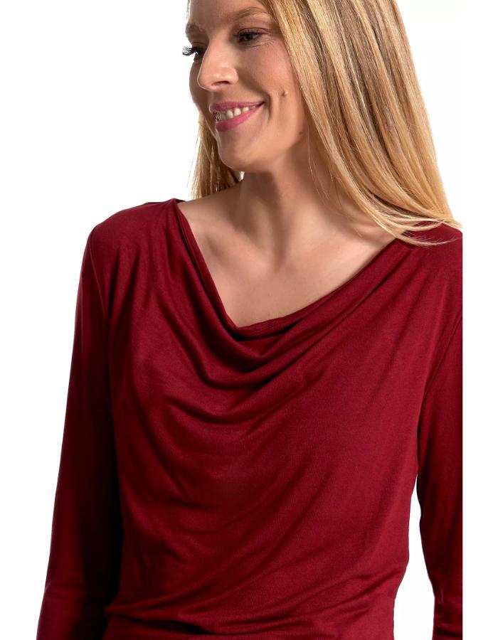 Bluza cu decolteu barcuta, viscoza