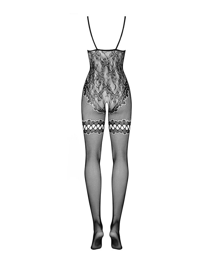 Bodystocking cu motiv floral F213