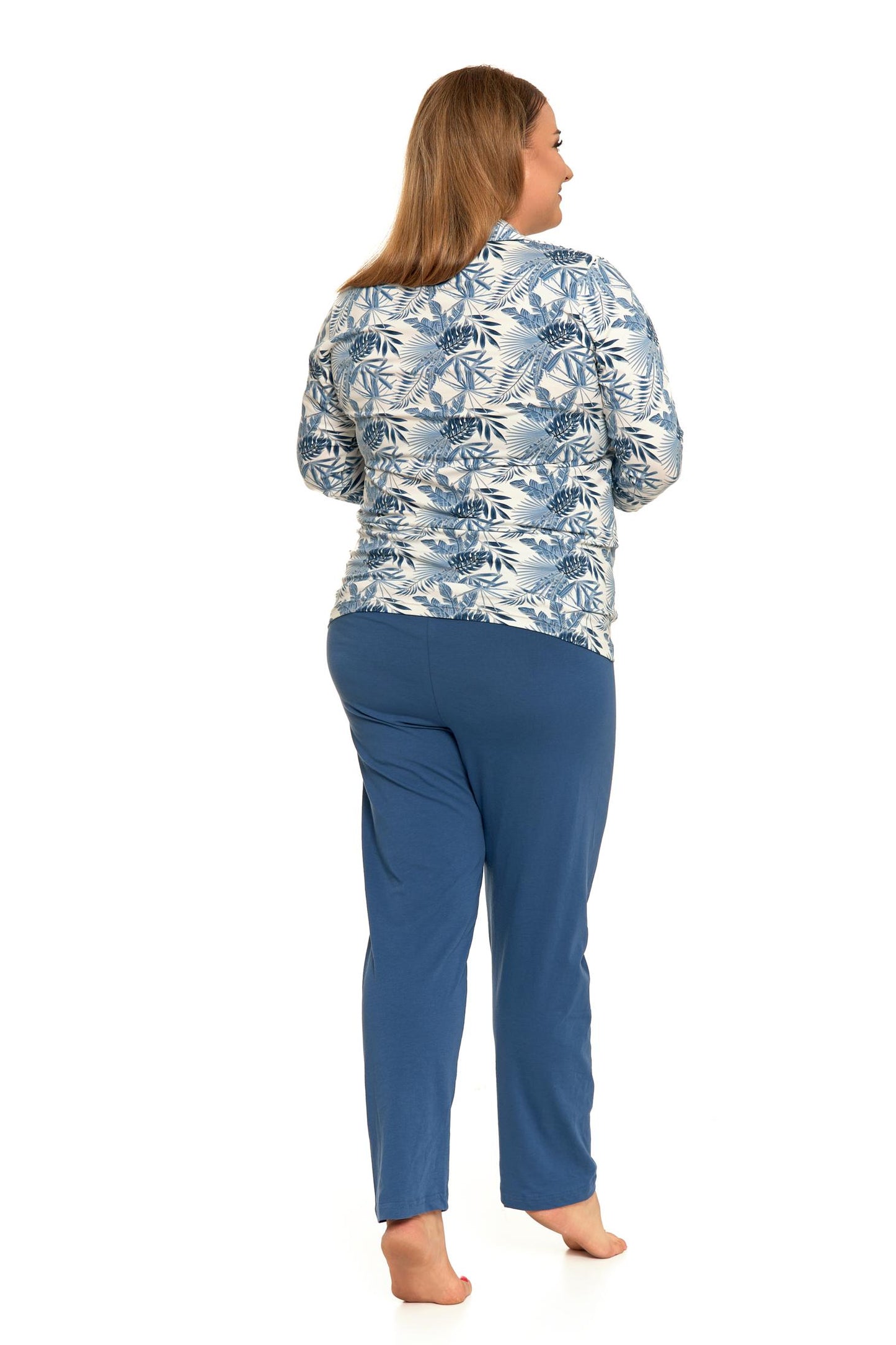 Pijama plus size cu maneca 3/4 de femei