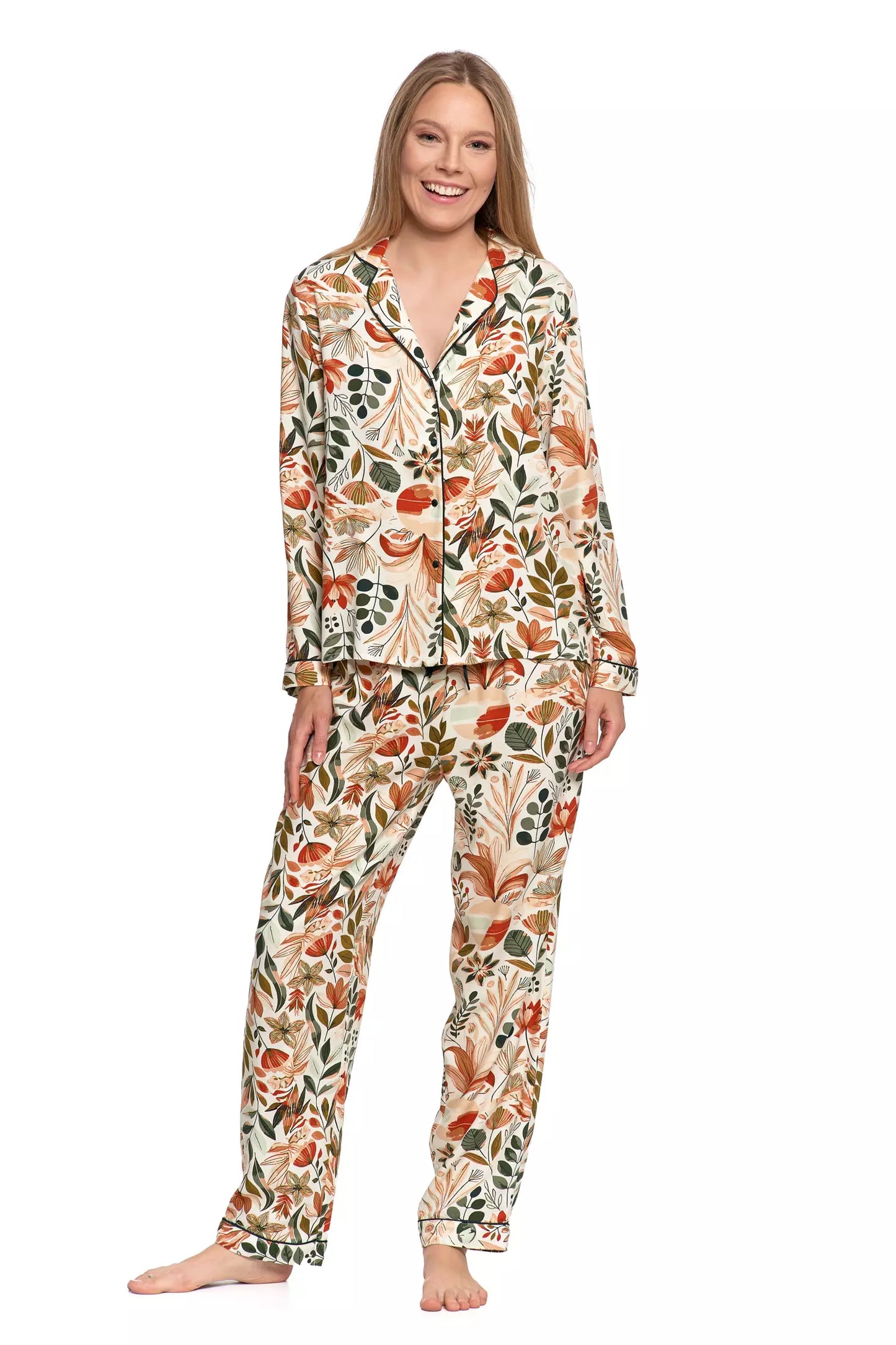 Pijama femei inflorata, viscoza