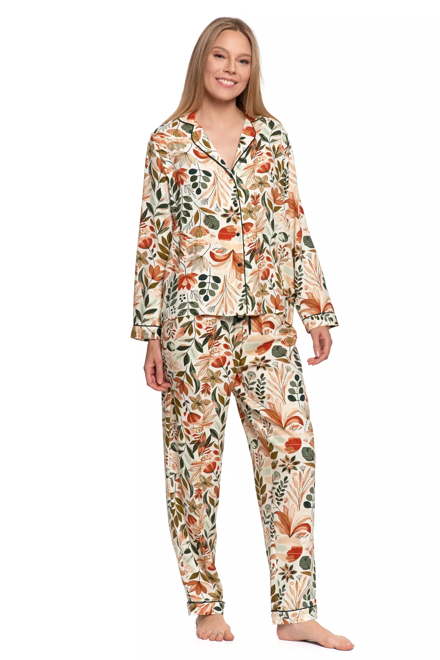 Pijama femei inflorata, viscoza