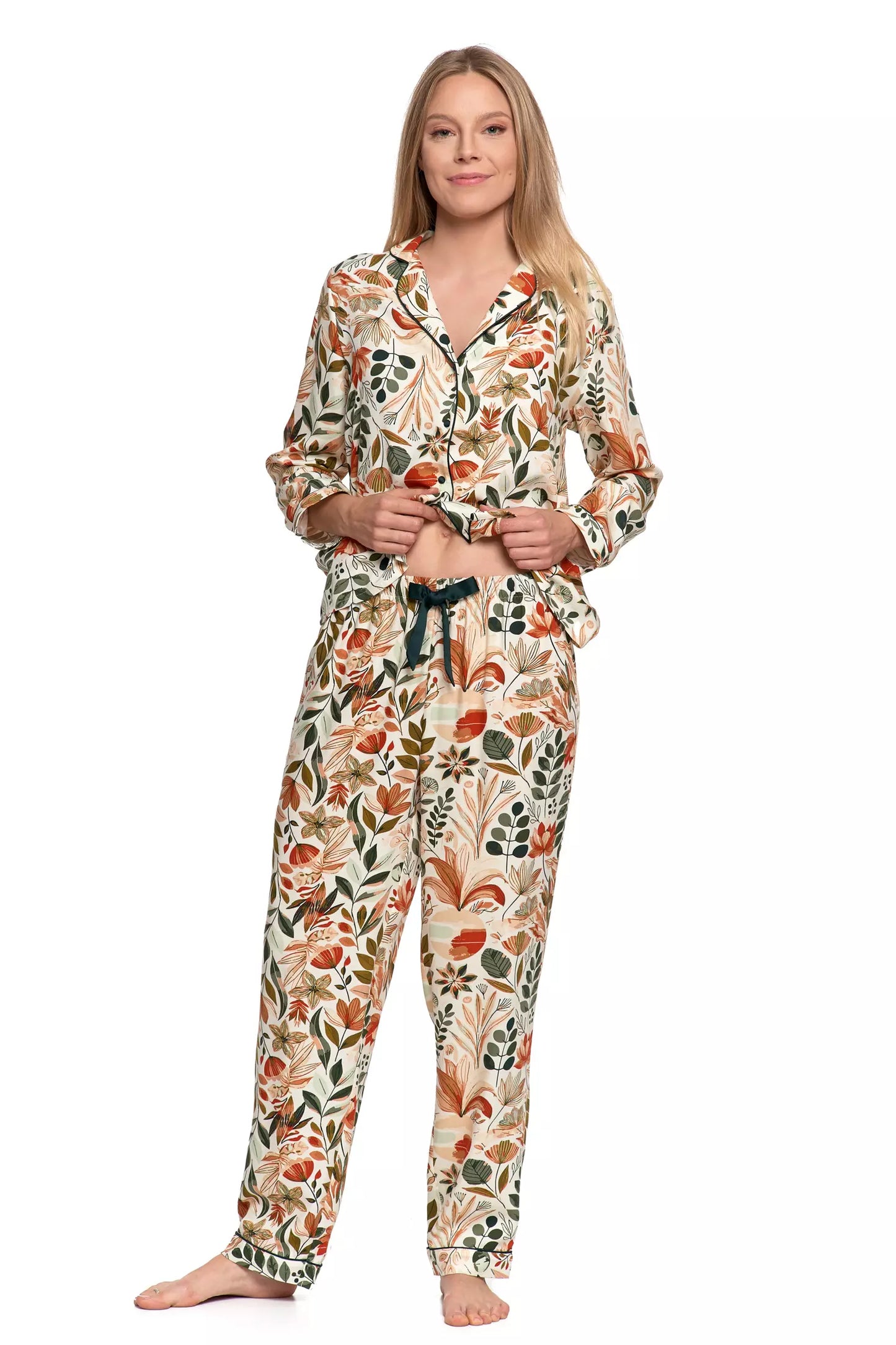 Pijama femei inflorata, viscoza