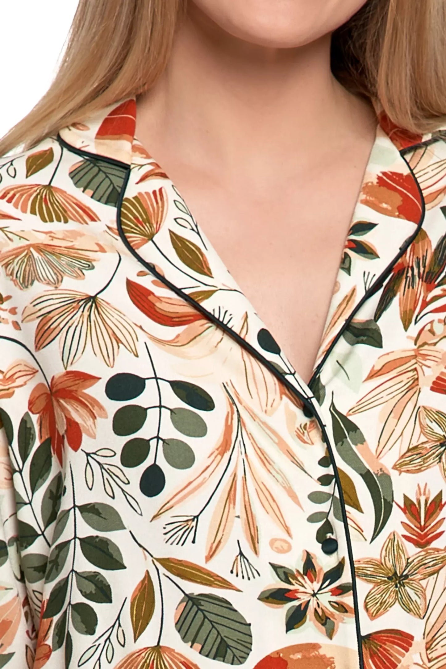 Pijama femei inflorata, viscoza