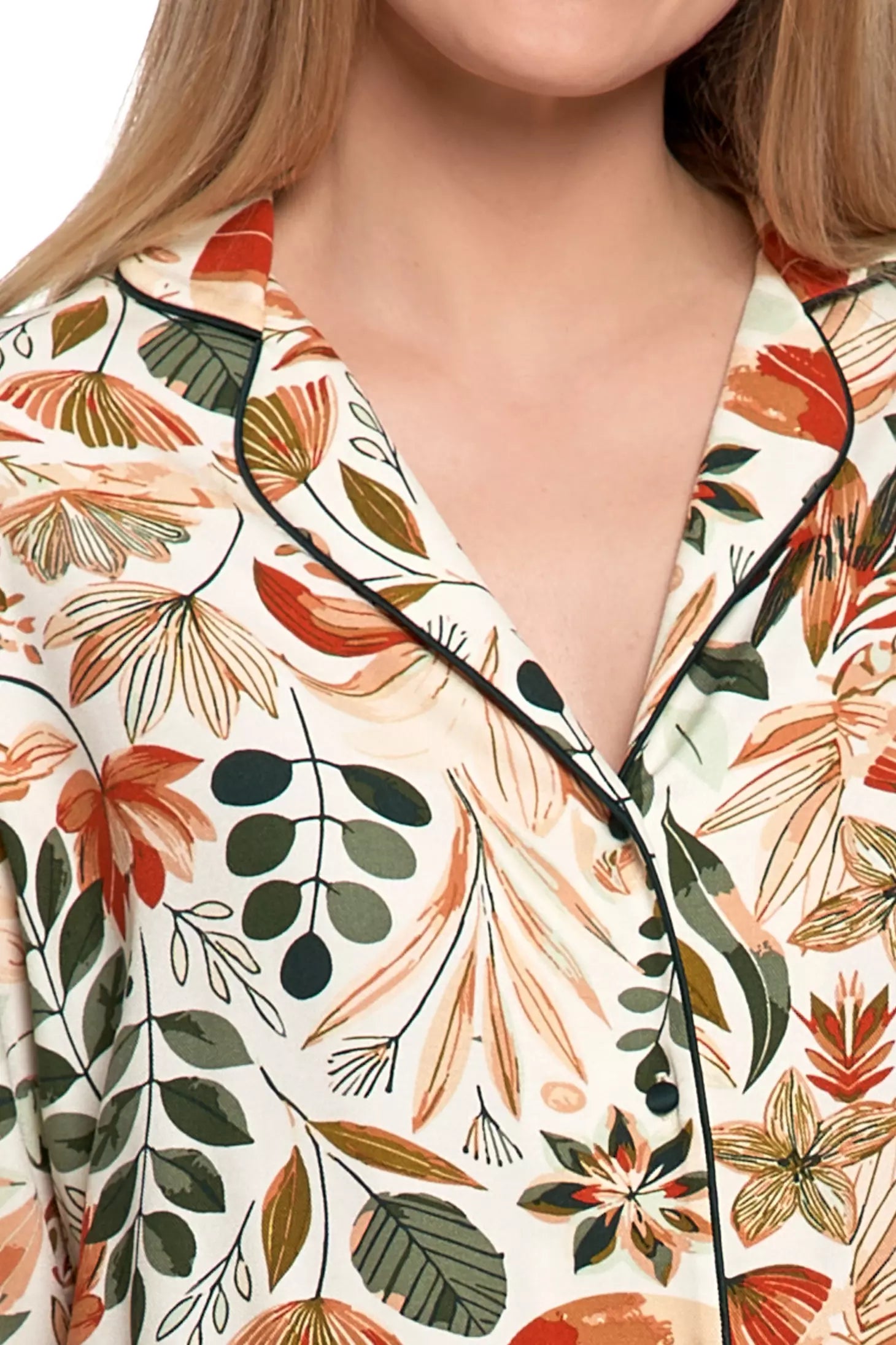 Pijama femei inflorata, viscoza