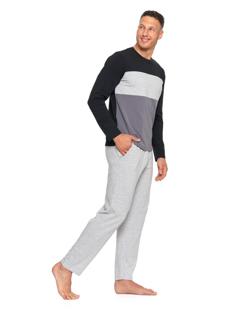 Pijama gri pentru barbati din bumbac