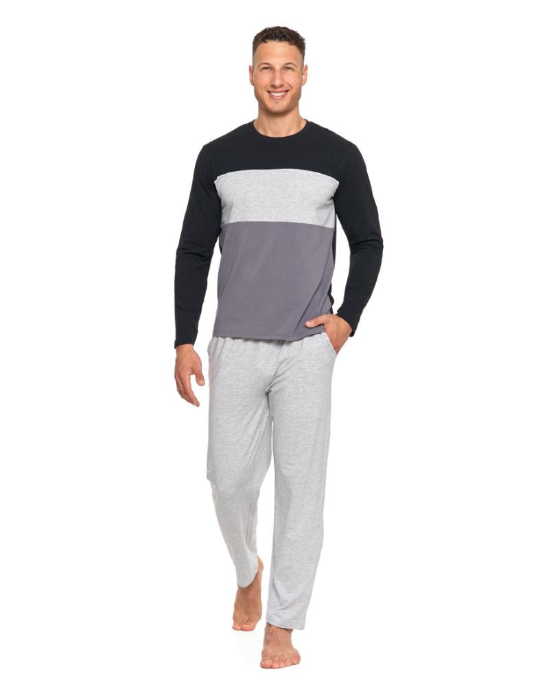 Pijama gri pentru barbati din bumbac