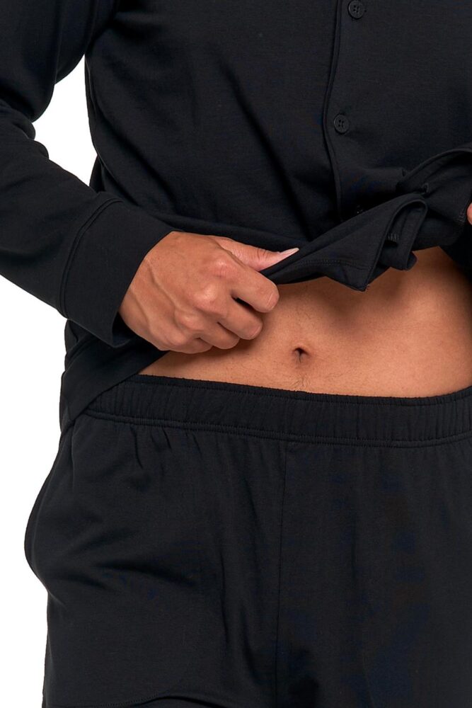 Pijama plus size din bumbac cu nasturi