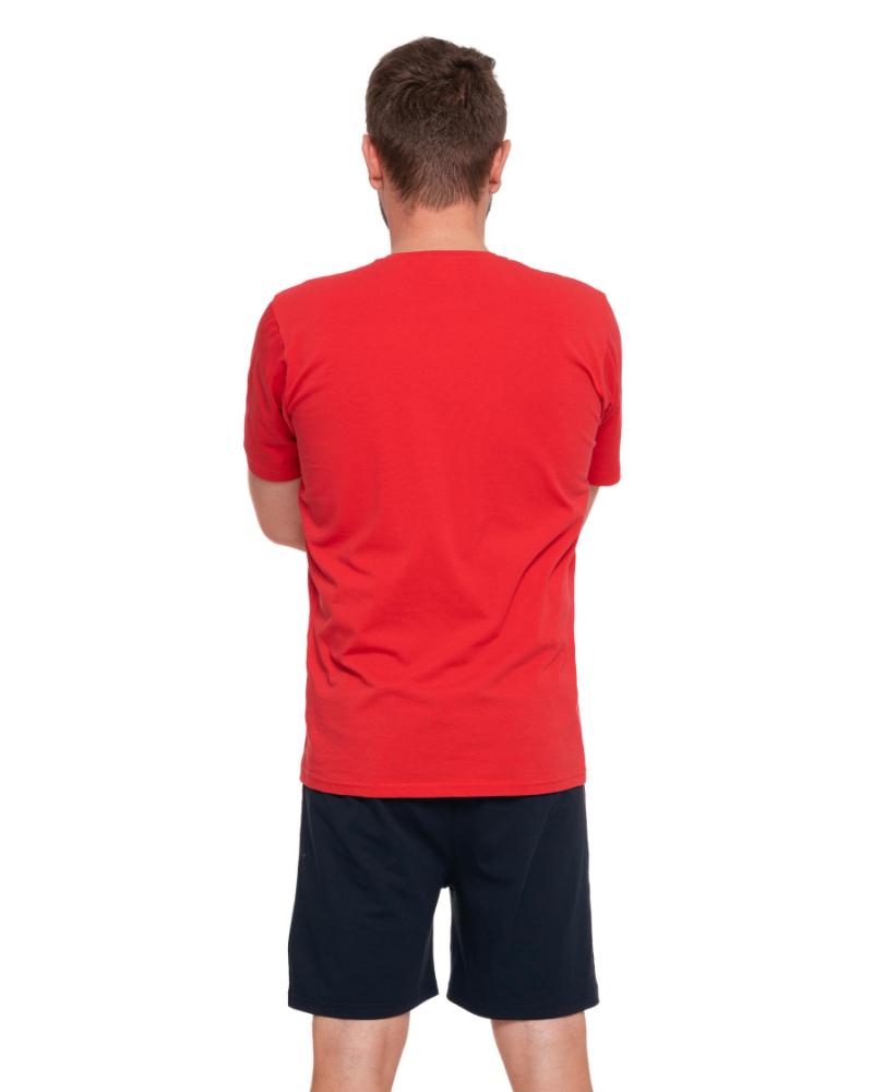 Pijama rosie cu maneca scurta