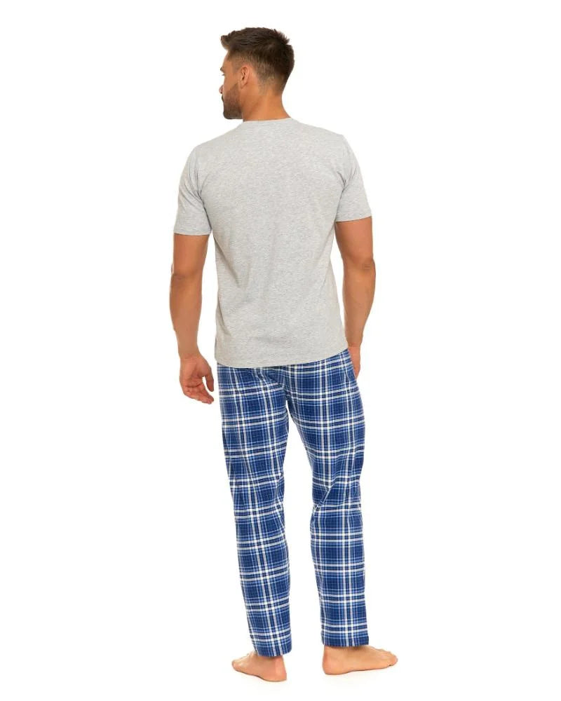 Pijama plus size cu maneca scurta si pantalon lung