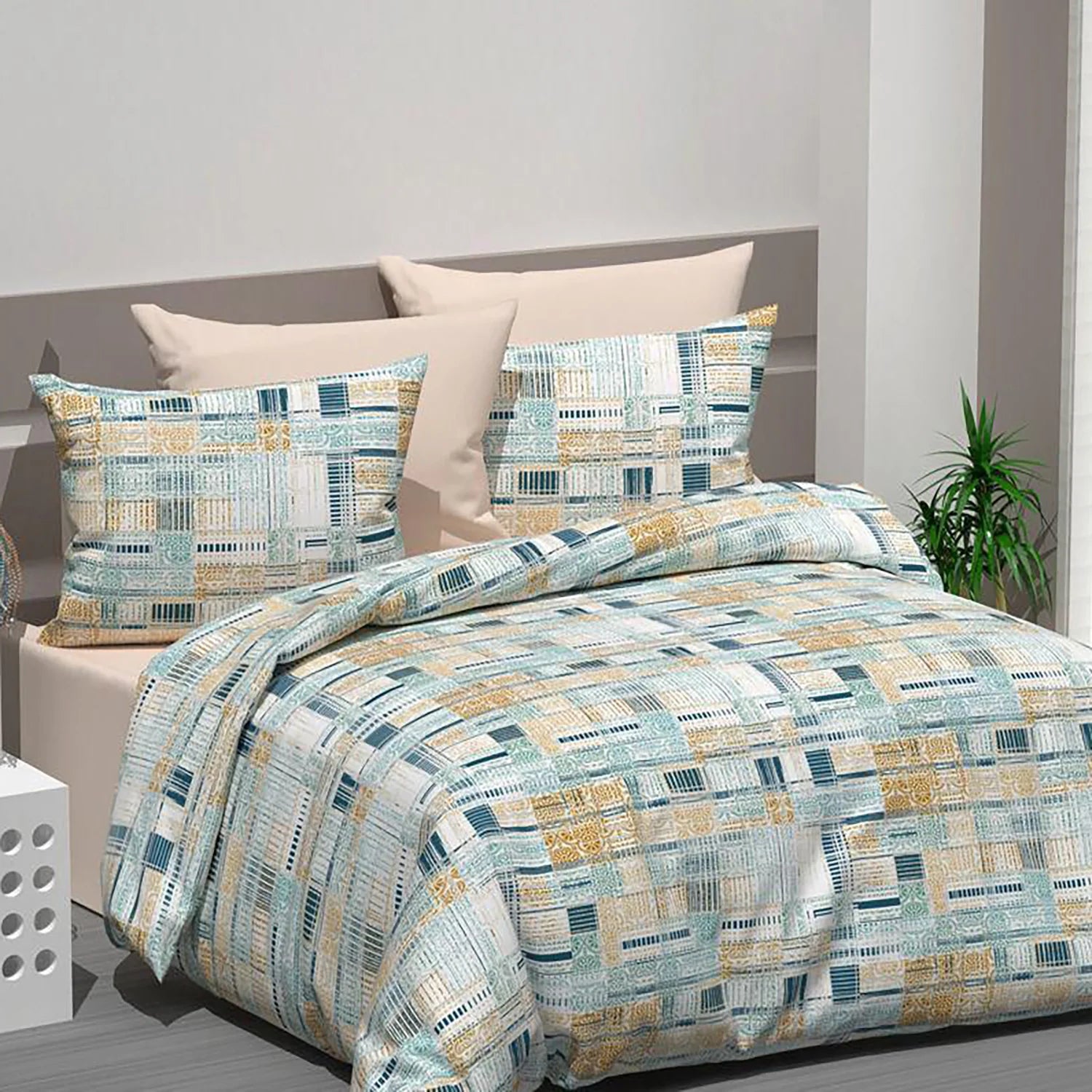 Lenjerie de pat bumbac „Carouri”