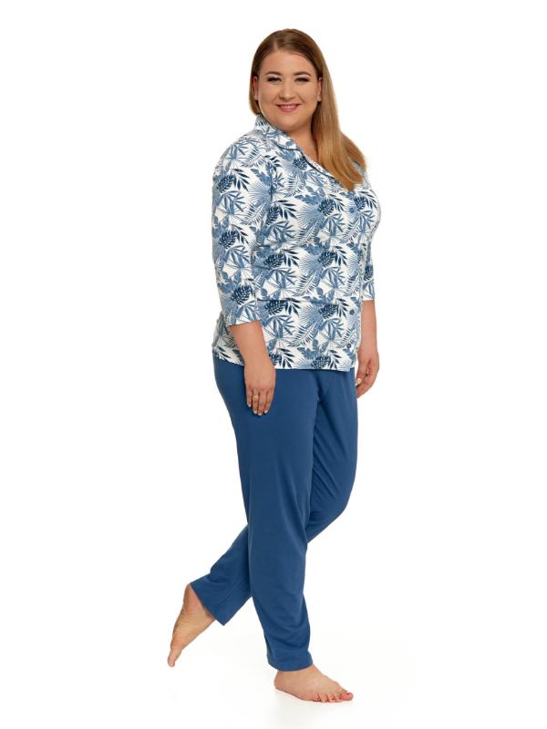 Pijama plus size cu maneca 3/4 de femei
